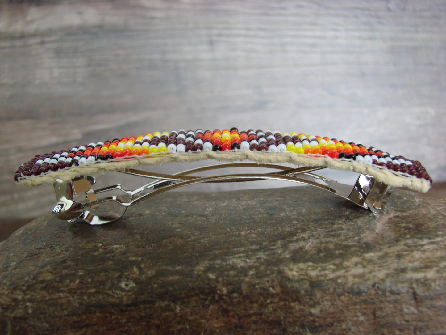 Native American Hand Beaded Hair Barrette by Cleveland