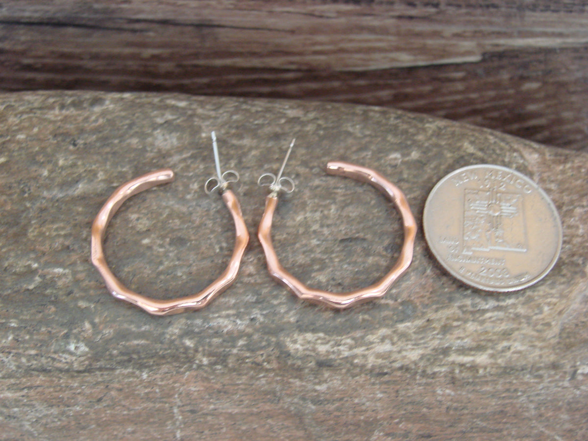 Native American Copper Hoop Earrings - Tahe