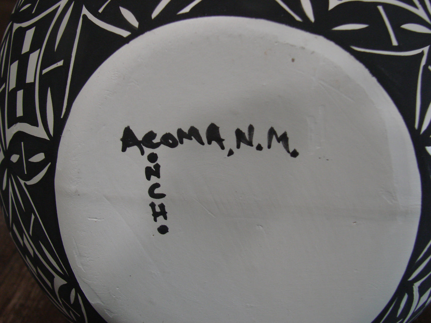 Native American Acoma Pueblo Fine Line Hand Painted Wedding Vase by Concho