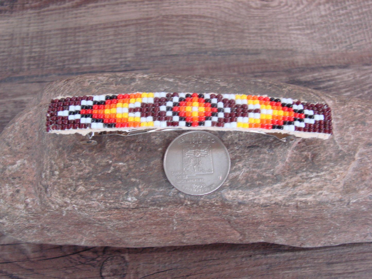 Native American Hand Beaded Hair Barrette by Cleveland