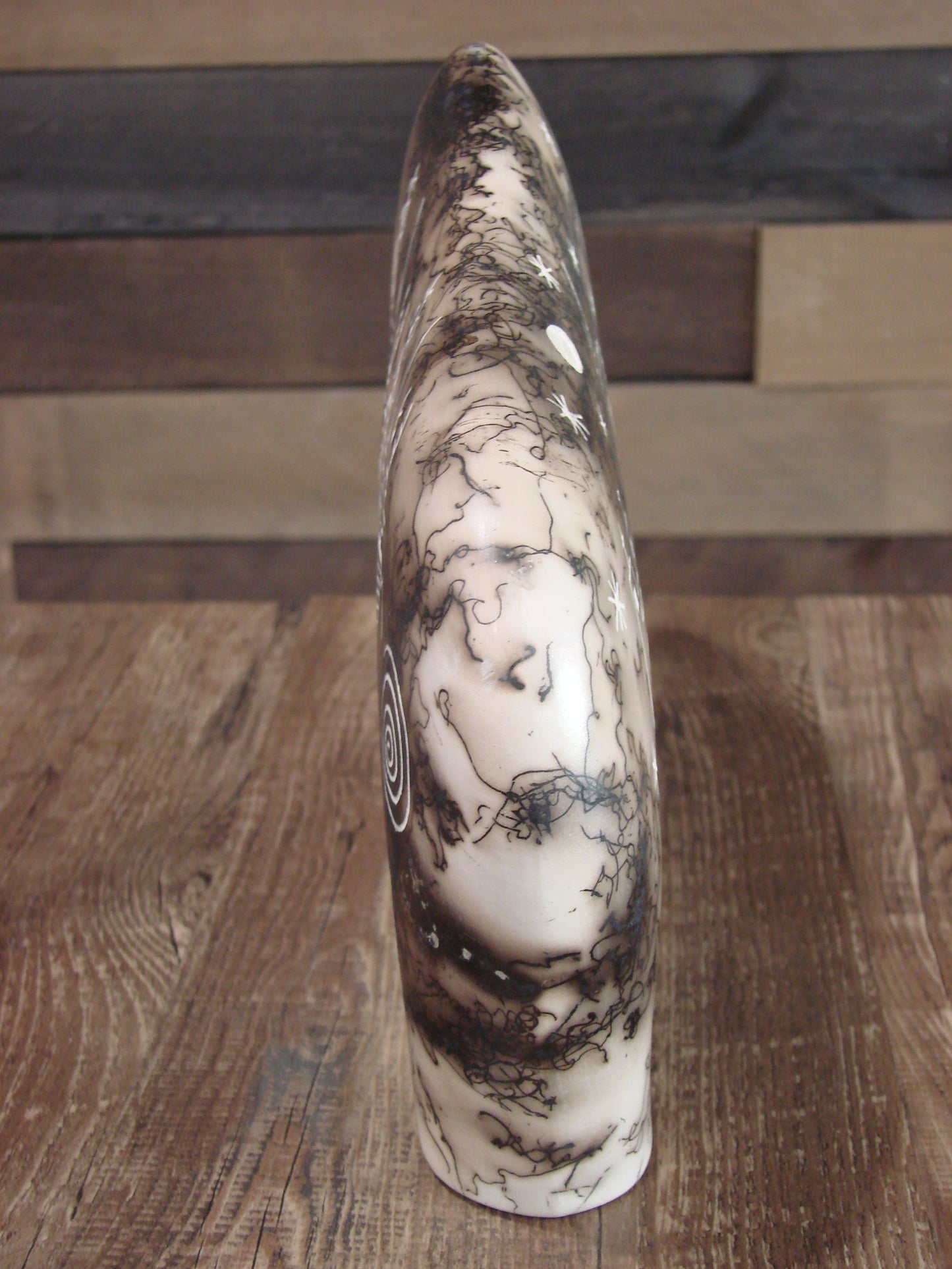 Native American Pottery Horse Hair Buffalo Sculpture by Yellow Corn