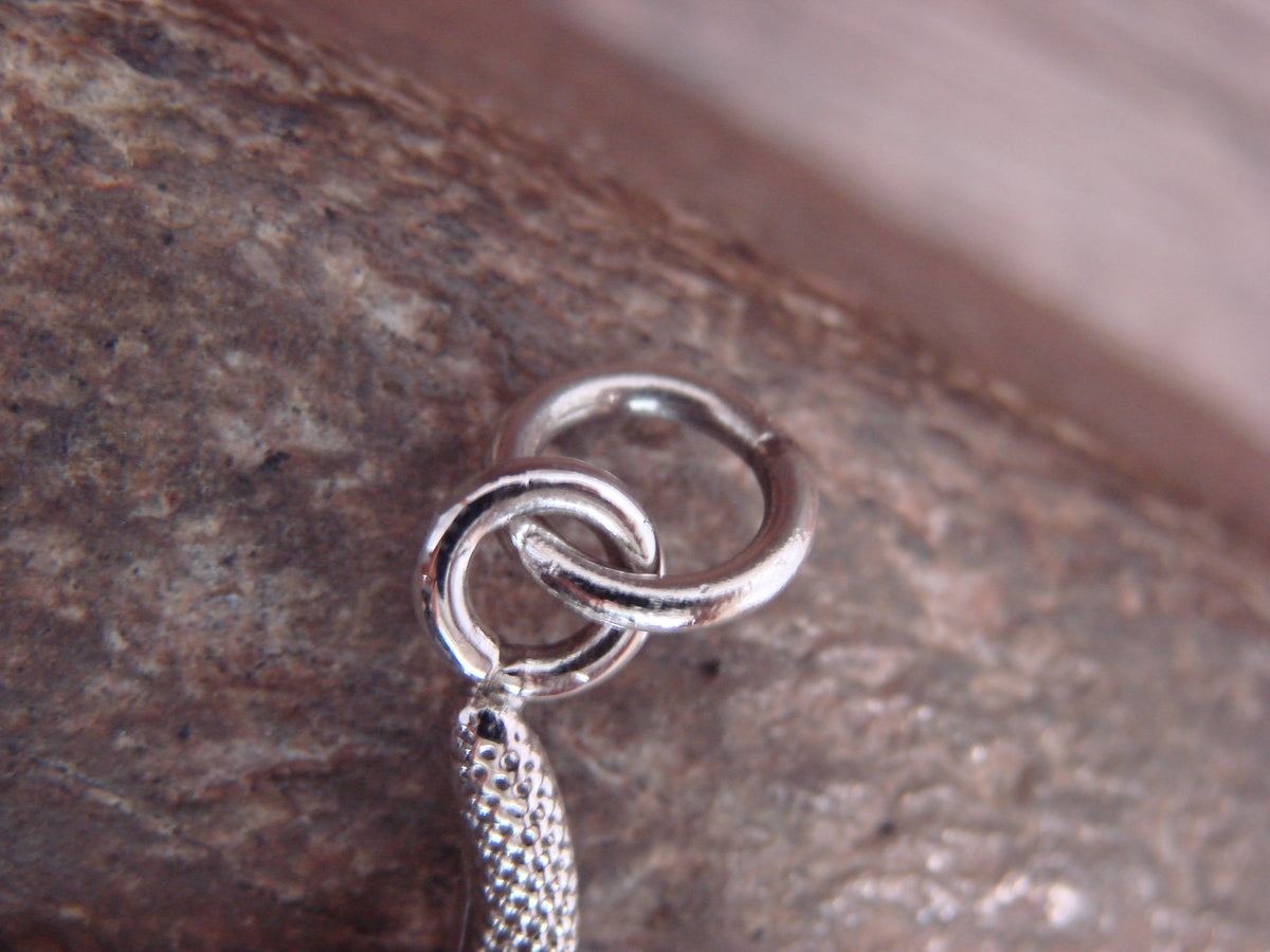 Native American Sterling Silver & Turquoise Snake Pendant - Laweka