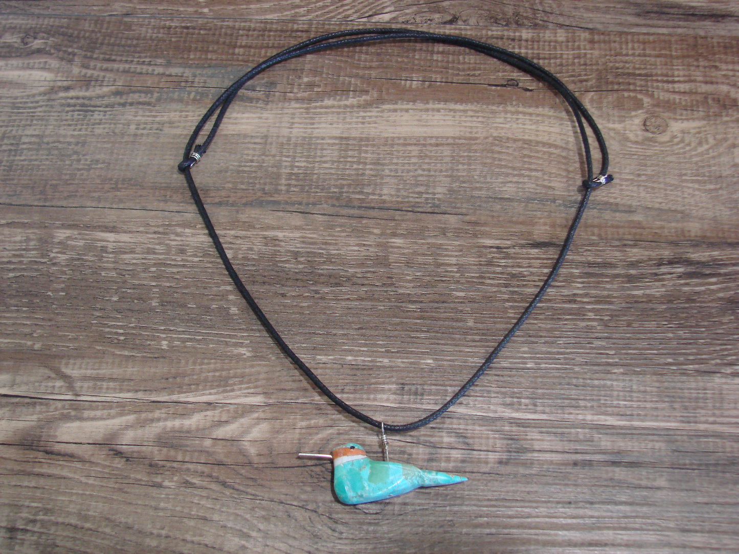 Hand Carved Turquoise Hummingbird Fetish Necklace Matt Mitchell