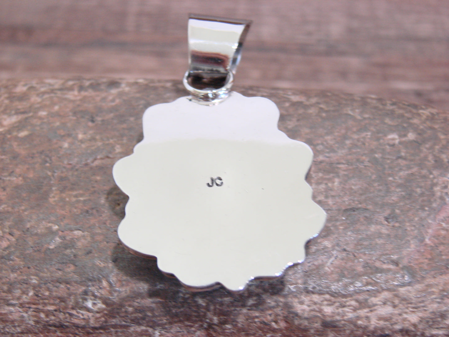 Native American Nickel Silver & Turquoise Pendant - Cleveland