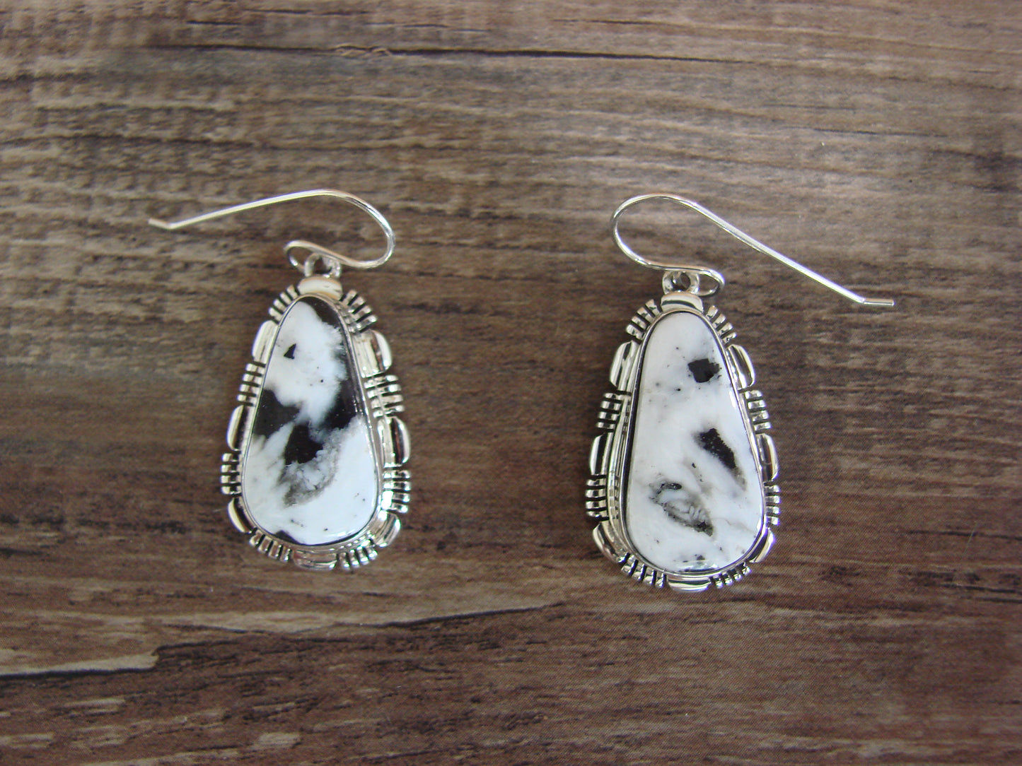 Navajo Sterling Silver & White Buffalo Turquoise Necklace Set by Johnson