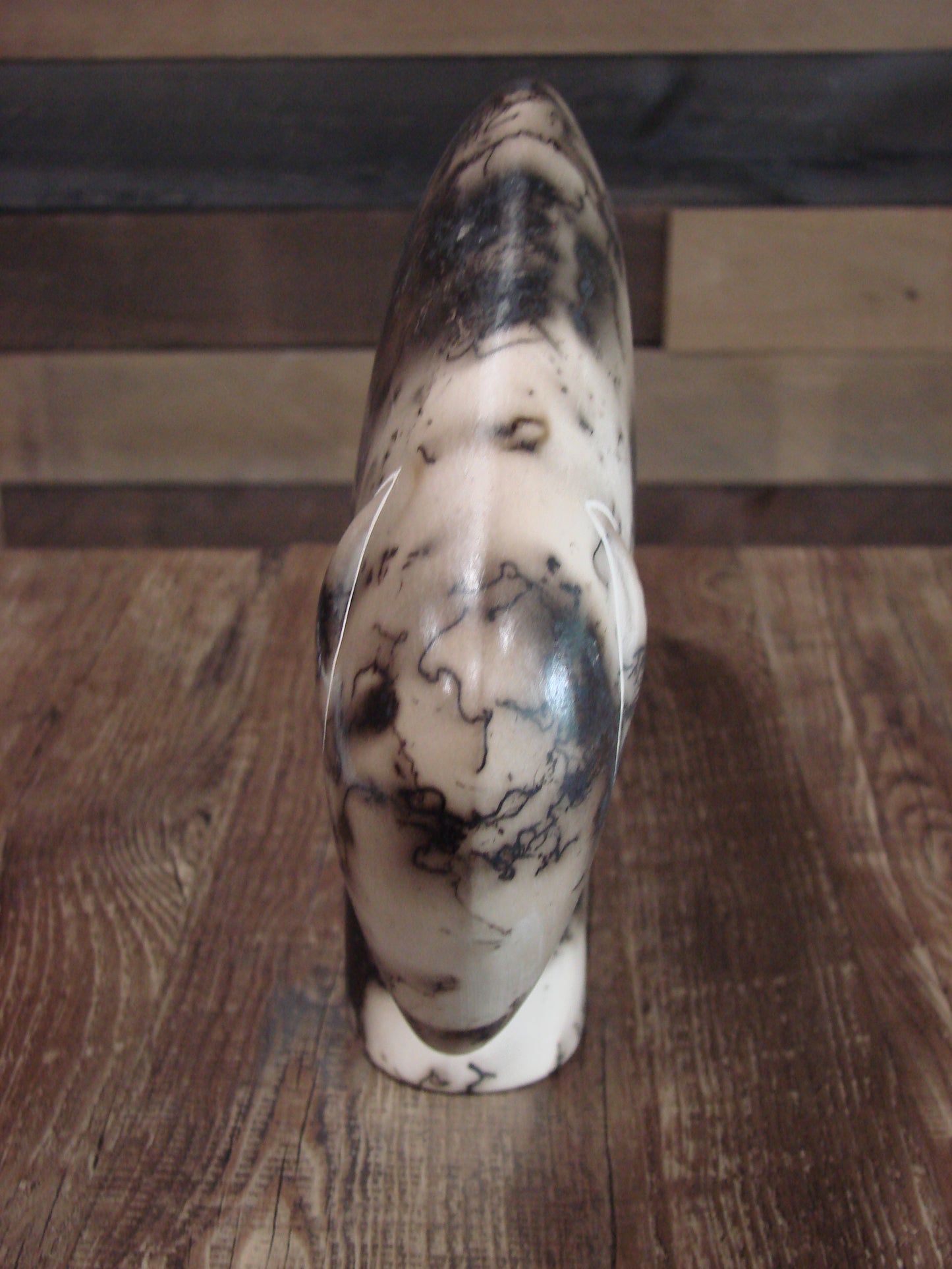 Native American Pottery Horse Hair Buffalo Sculpture by Yellow Corn