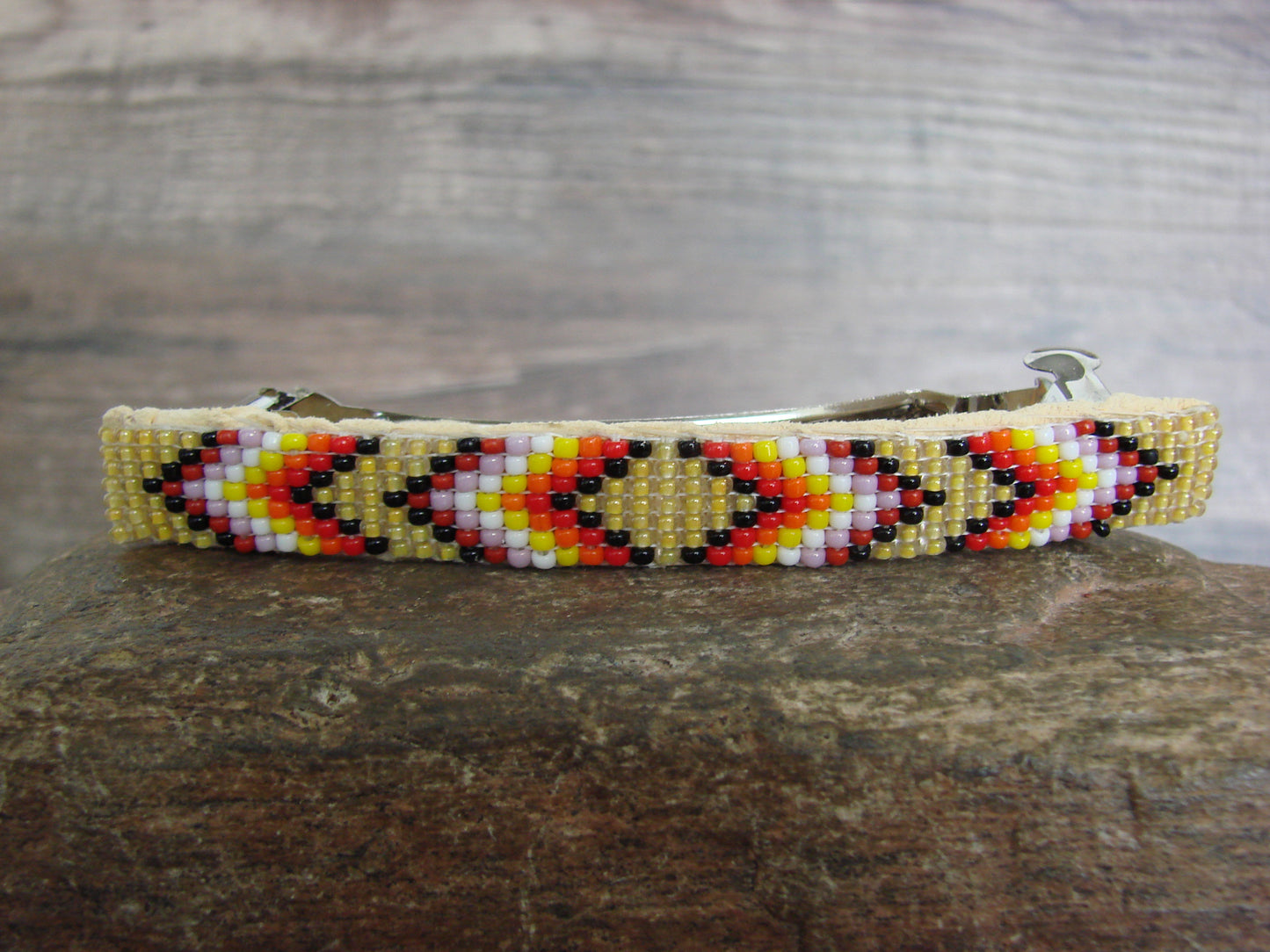 Native American Hand Beaded Hair Barrette by Cleveland