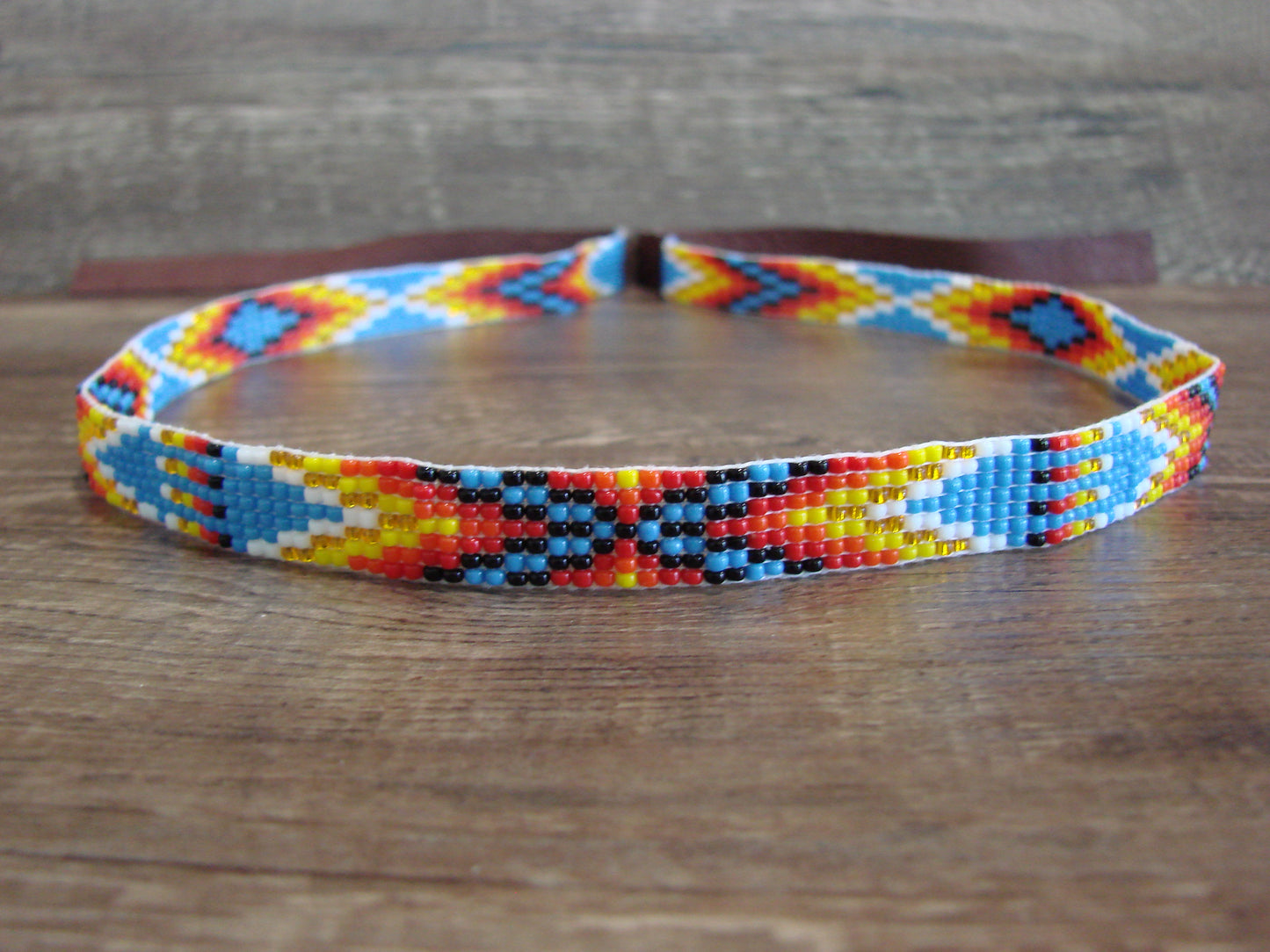 Navajo Indian Hand Beaded 1/2" Hat Band by Cleveland