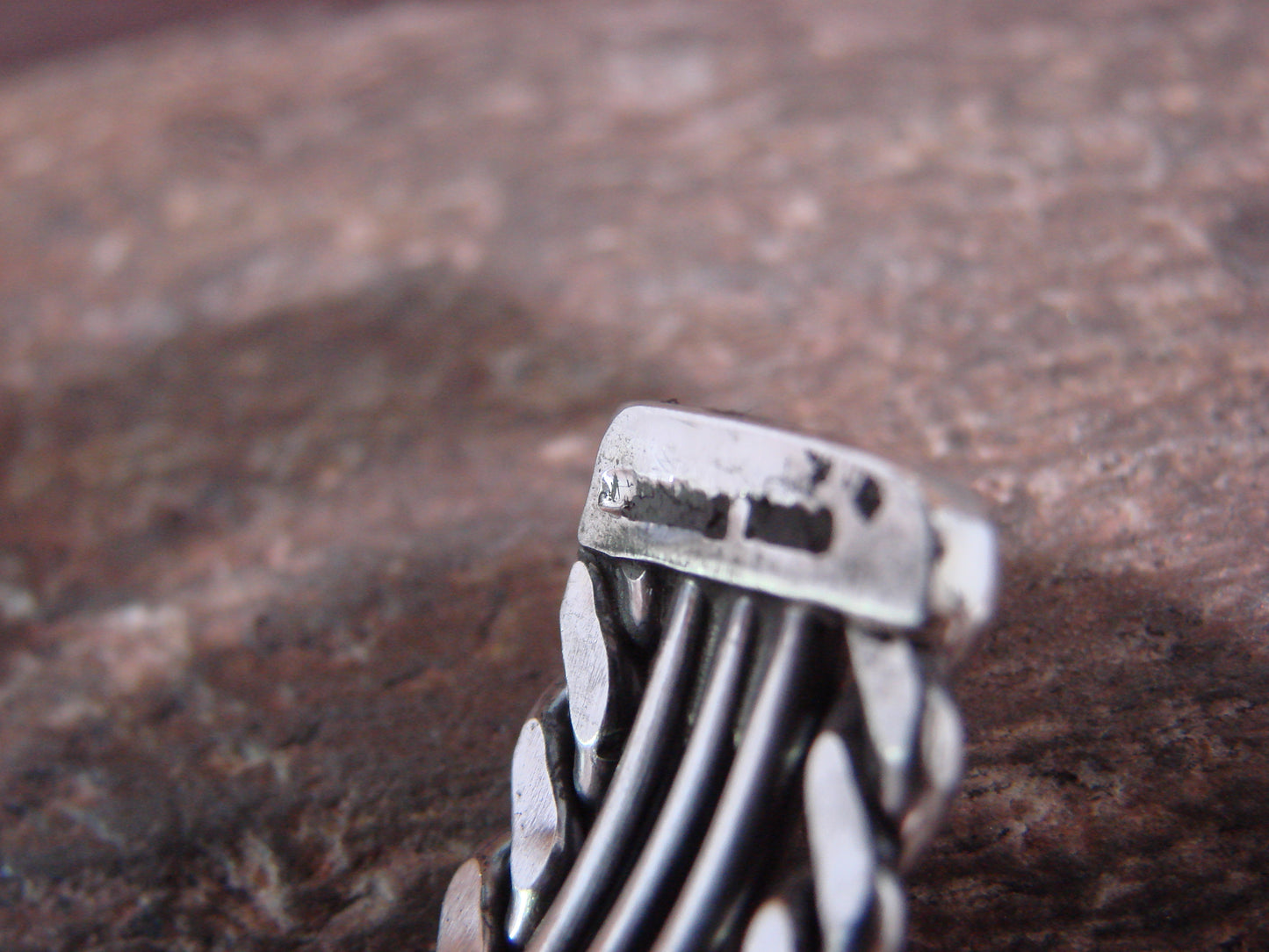 Native American 1/2" Navajo Indian Sterling Silver Bracelet Cuff - Tahe