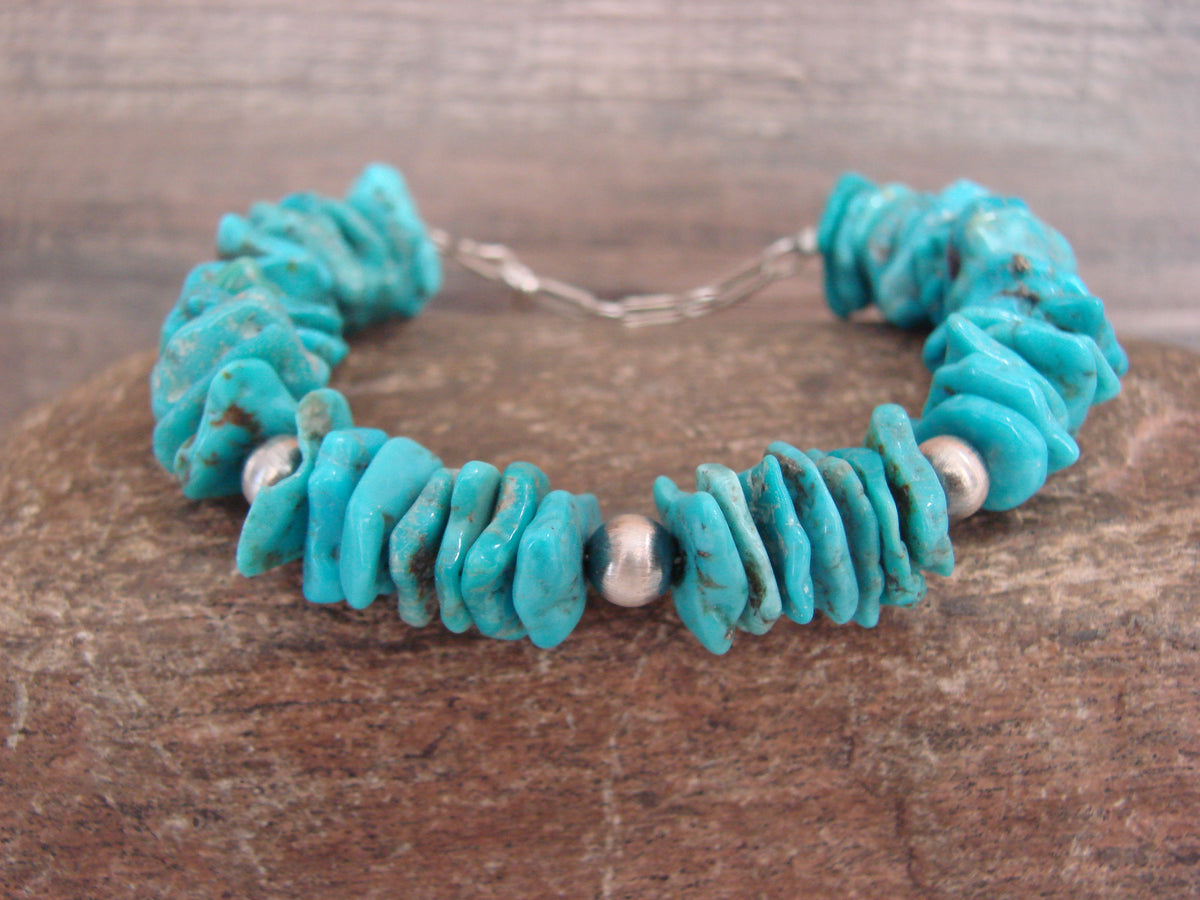Native American Turquoise Nugget Adjustable Bracelet by Sardo