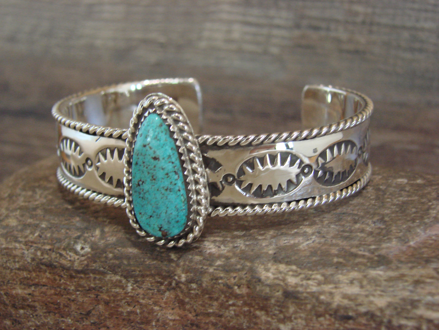 Native American Sterling Silver & Turquoise Bracelet by Bahe