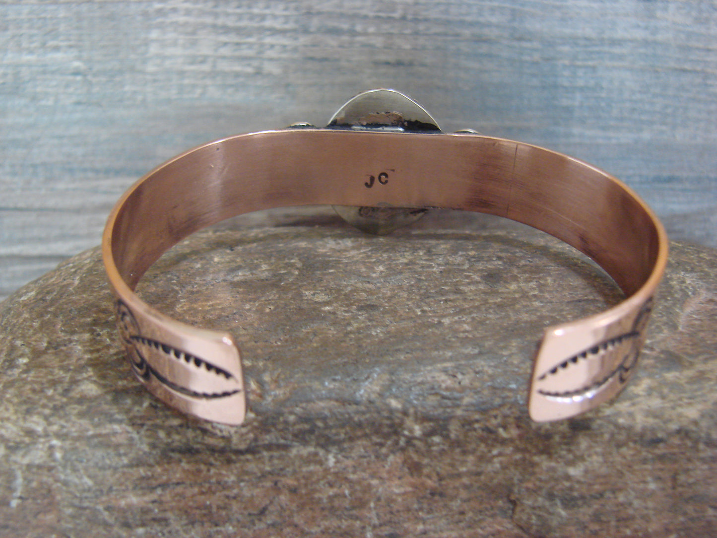 Native American Copper & Turquoise Bracelet by Cleveland