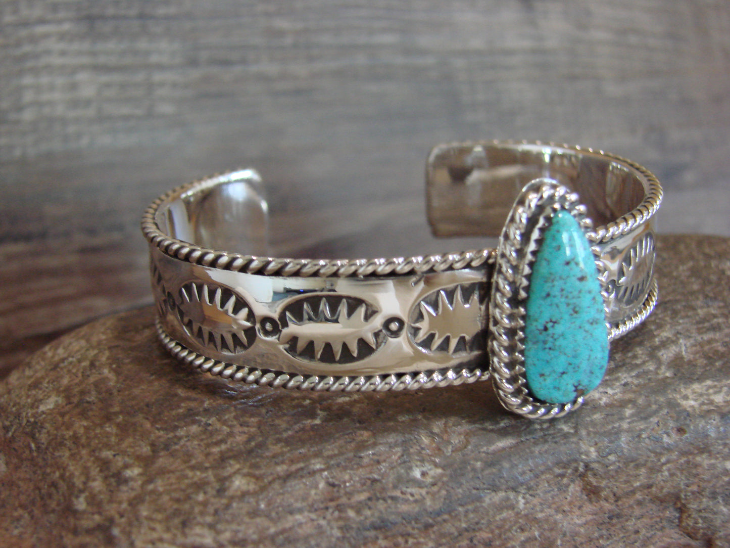 Native American Sterling Silver & Turquoise Bracelet by Bahe