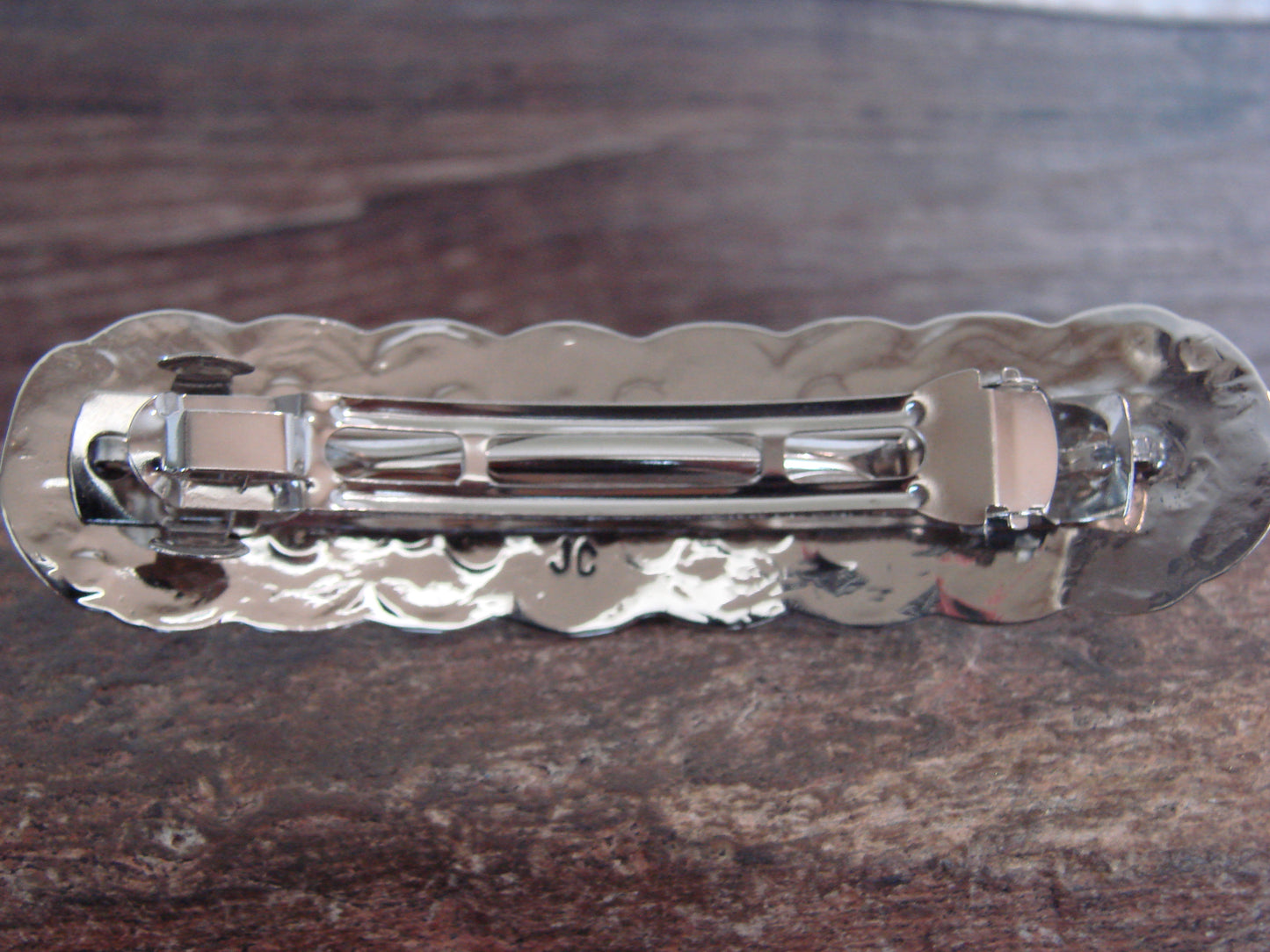 Native American Nickel Silver & Turquoise Hair Barrette by Cleveland