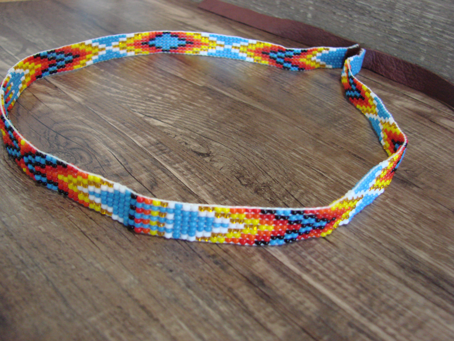 Navajo Indian Hand Beaded 1/2" Hat Band by Cleveland