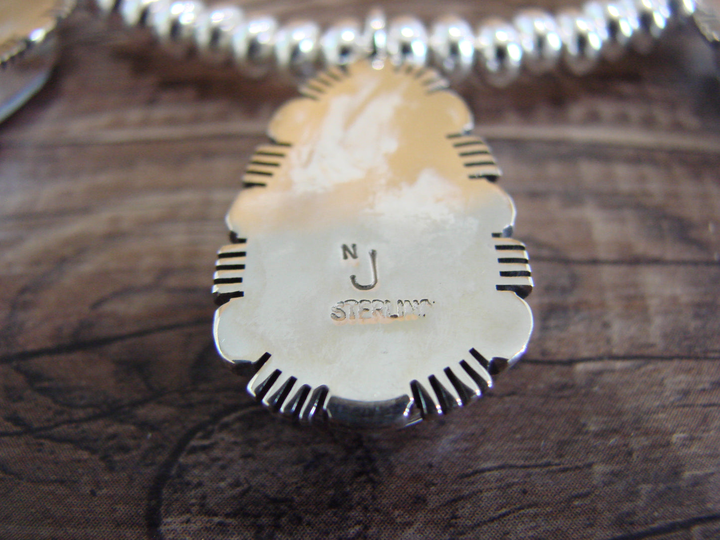Navajo Sterling Silver & White Buffalo Turquoise Necklace Set by Johnson