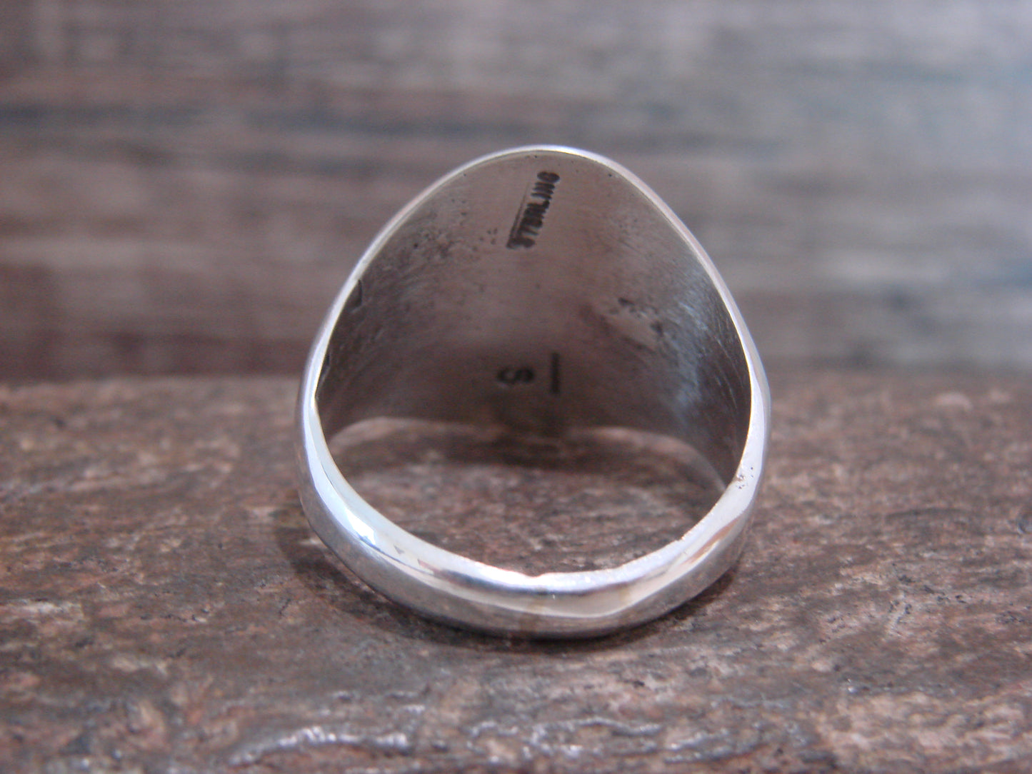 Native American Sterling Silver Turquoise Bear Paw Ring by Spencer - Size 12.5