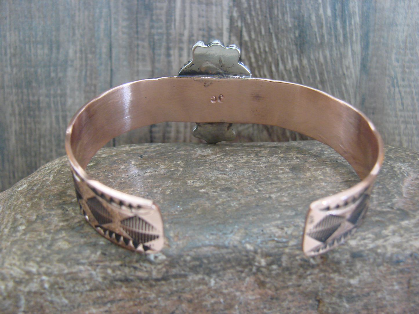Native American Copper & Turquoise Bracelet by Cleveland