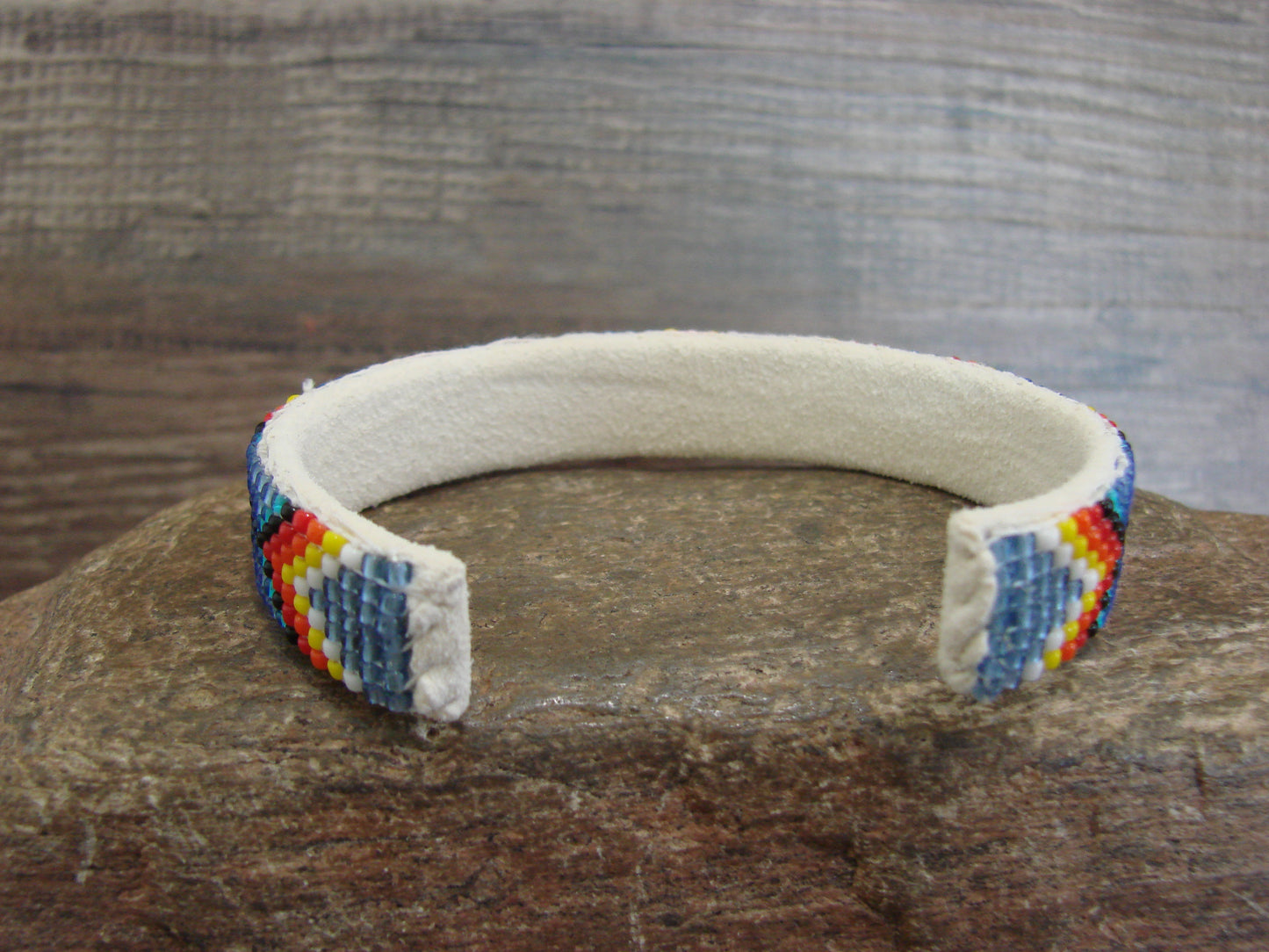 Native American Navajo Indian Hand Beaded 1/2" Bracelet by Cleveland