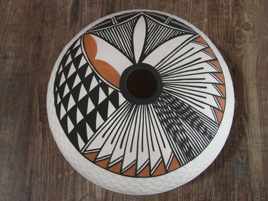 Native American Fine Line Hand Coiled & Hand Painted Pottery by B. Garcia