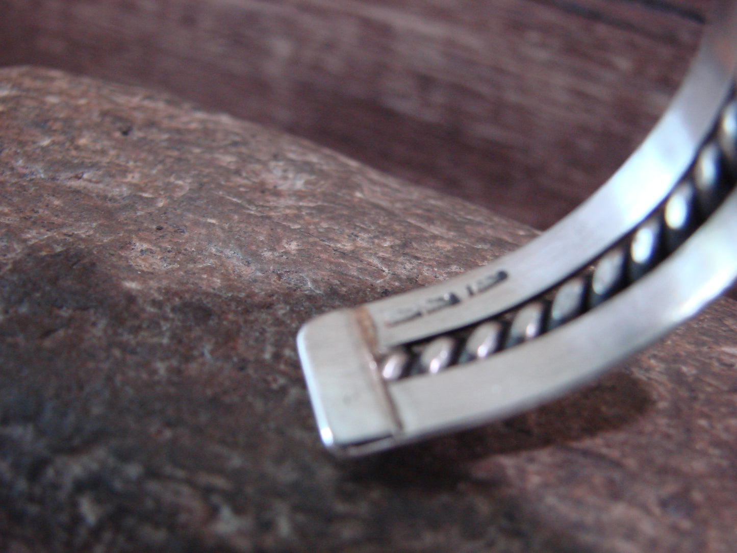 Native American 7/16" Navajo Indian Sterling Silver Bracelet Cuff - Tahe