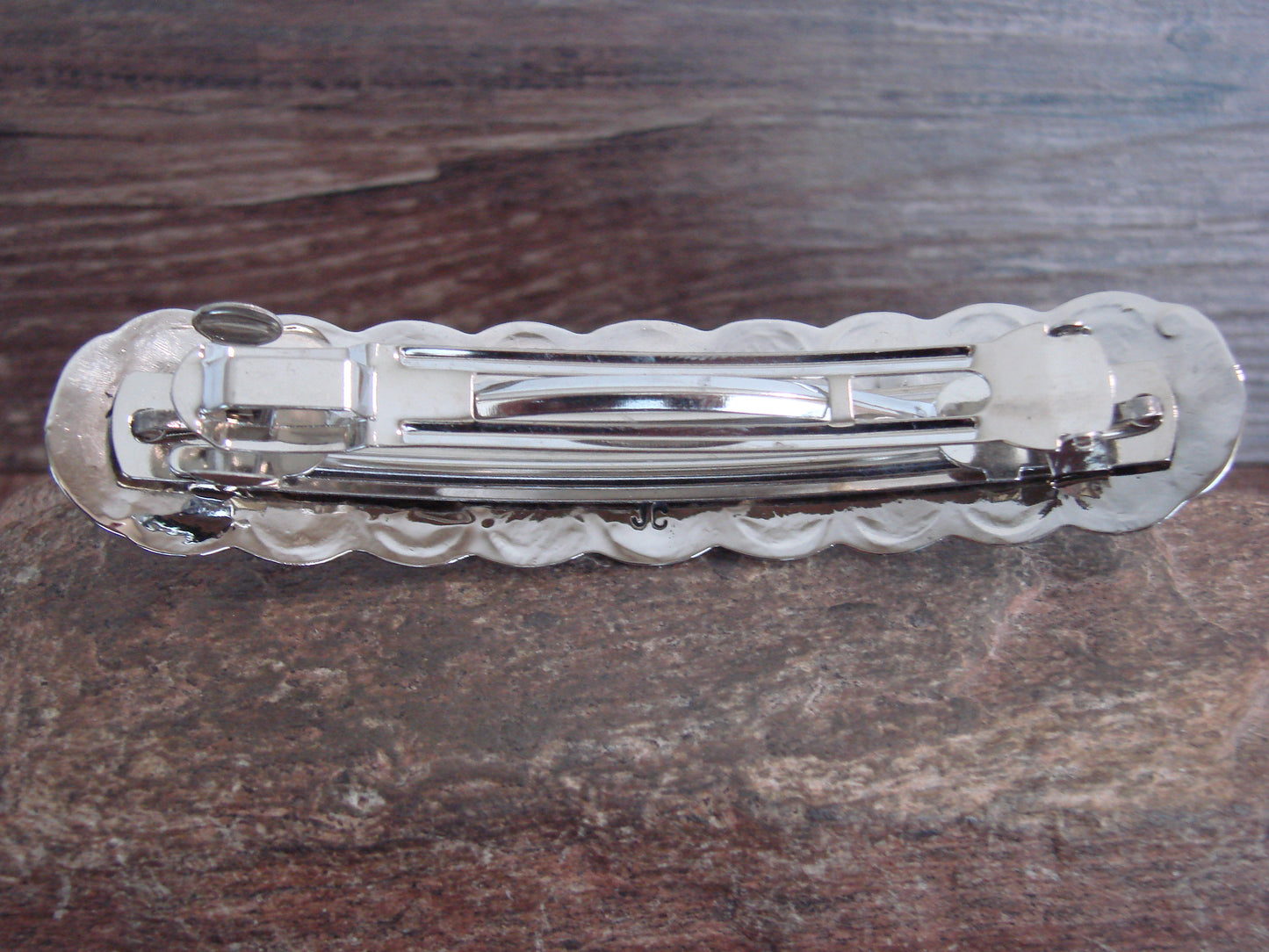 Native American Nickel Silver & Turquoise Hair Barrette by Cleveland