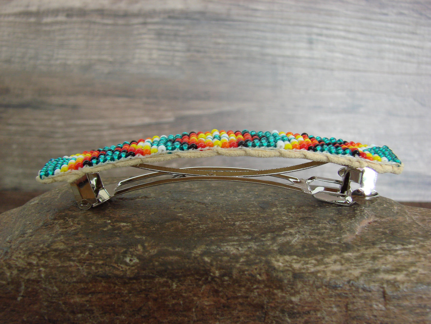 Native American Hand Beaded Hair Barrette by Cleveland