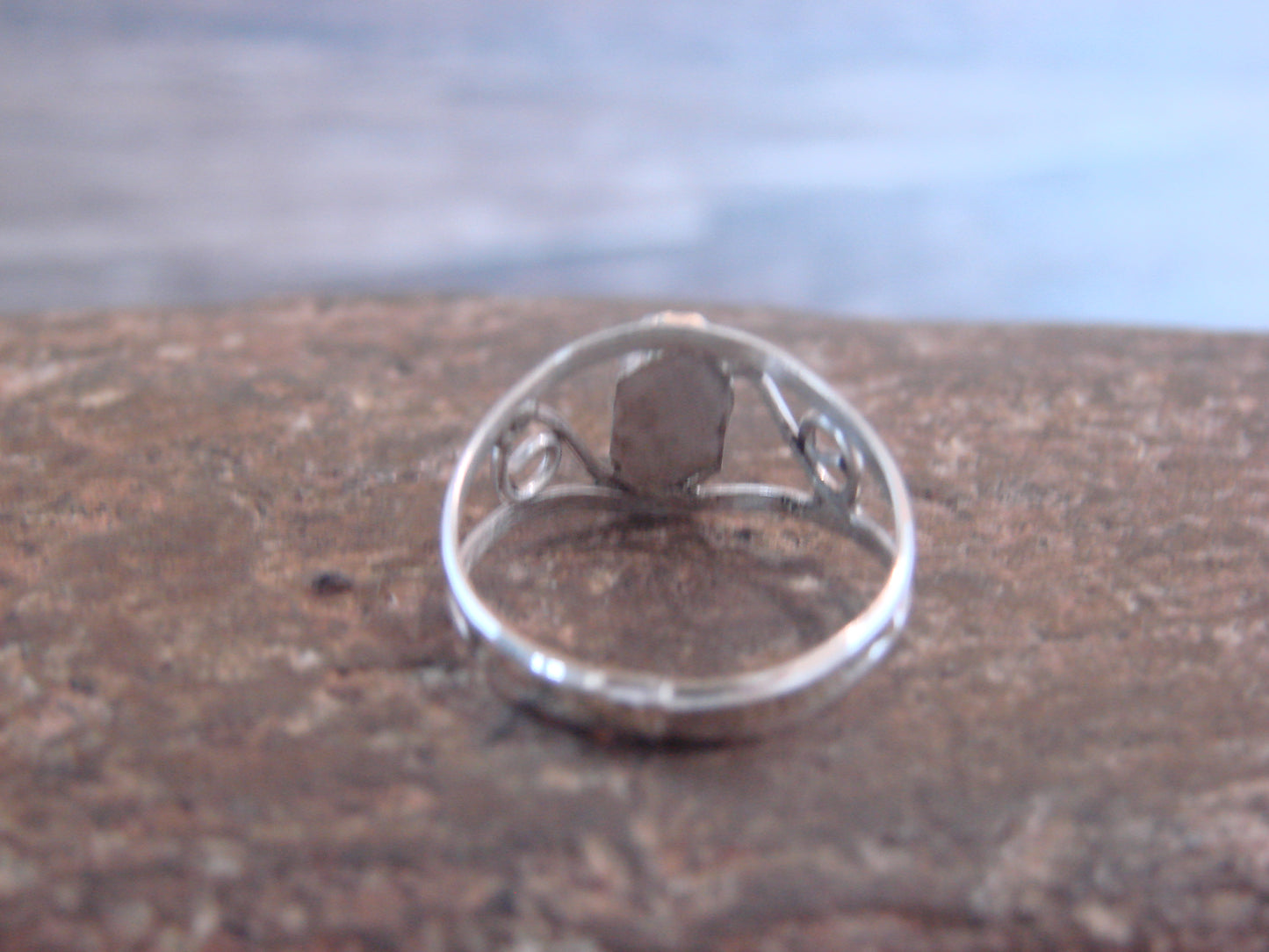 Native American Sterling Silver & Coral Ring Size 3.5 by Lincoln