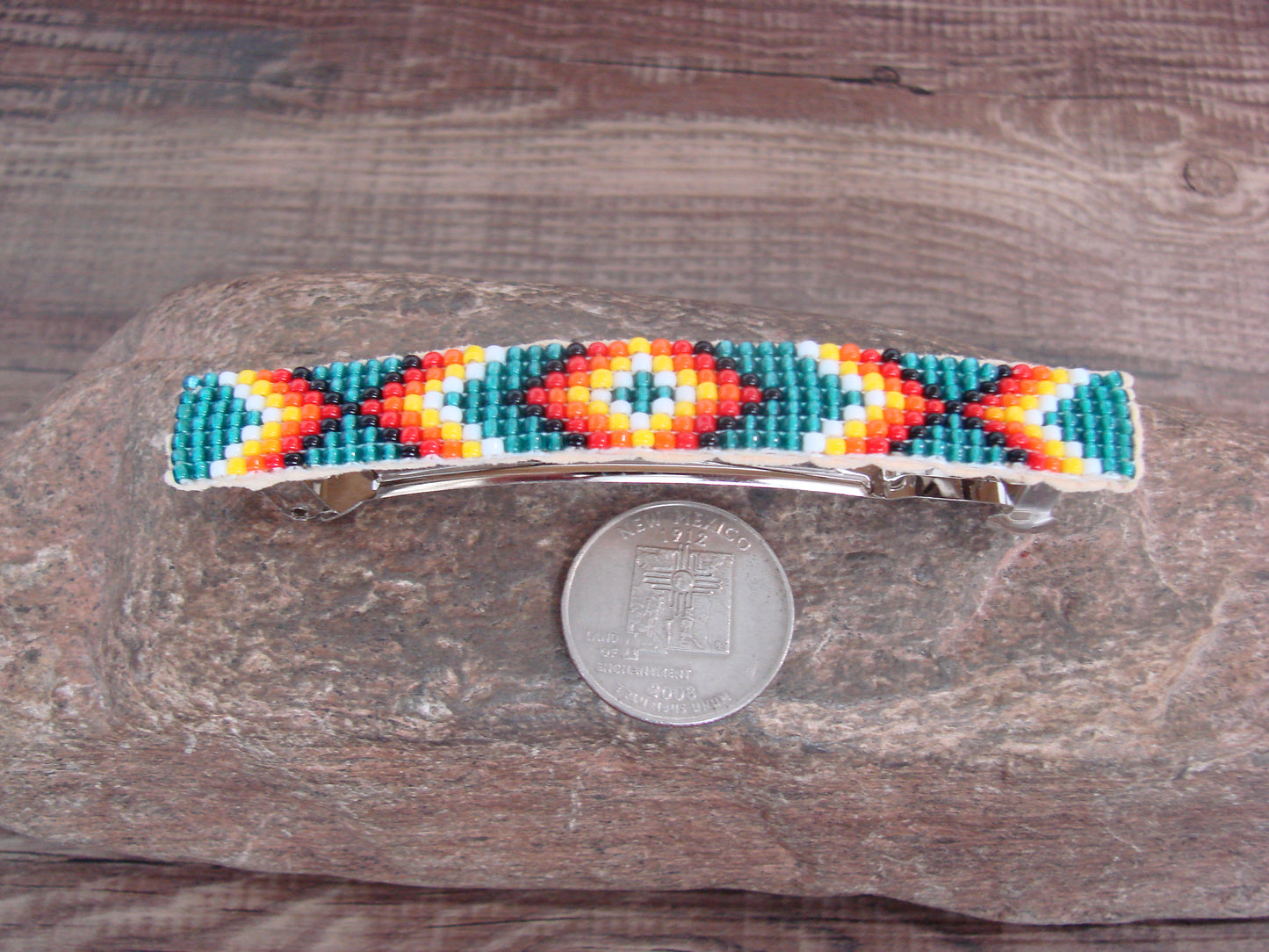 Native American Hand Beaded Hair Barrette by Cleveland