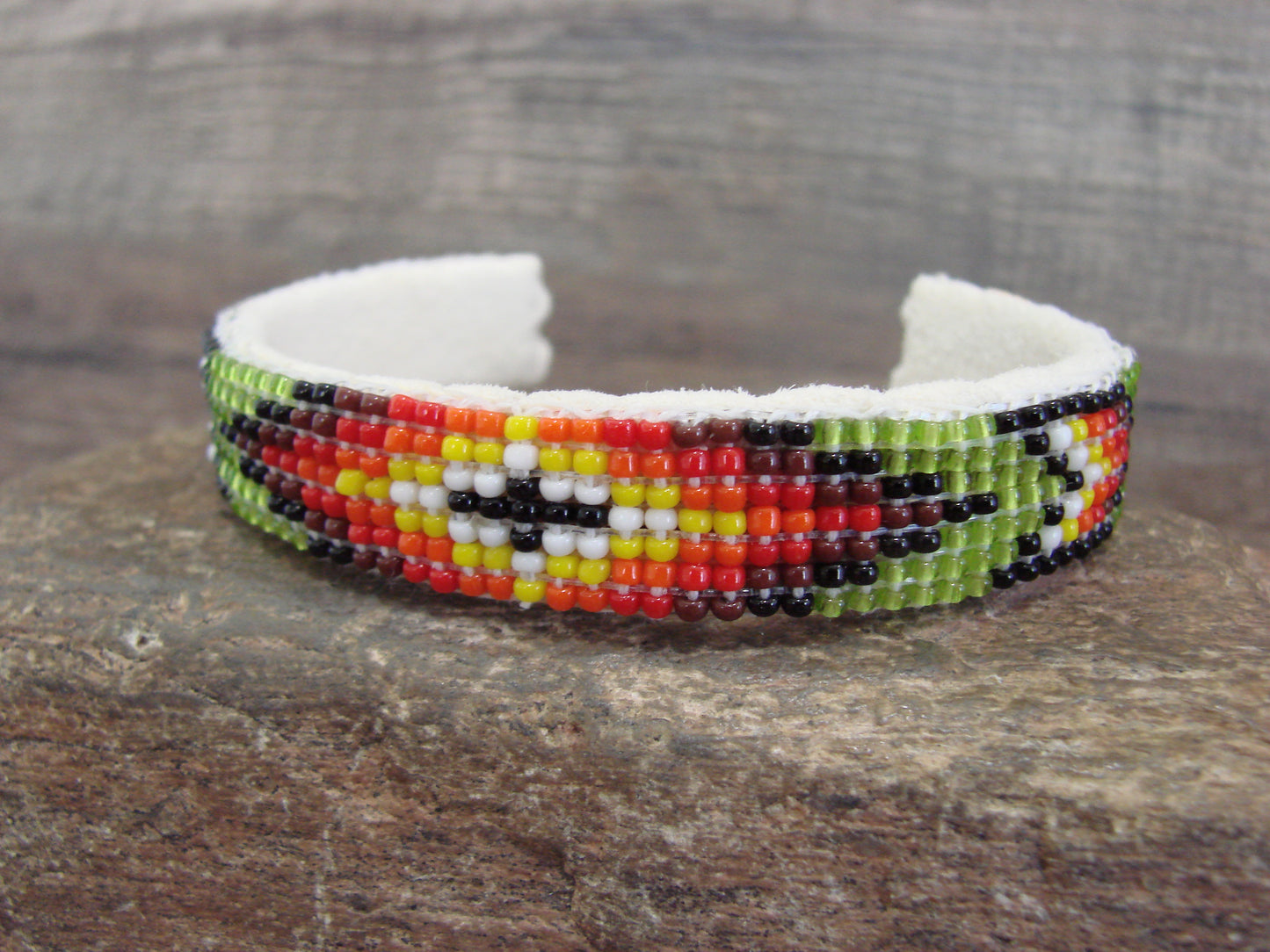 Native American Navajo Indian Hand Beaded 1/2" Bracelet by Cleveland