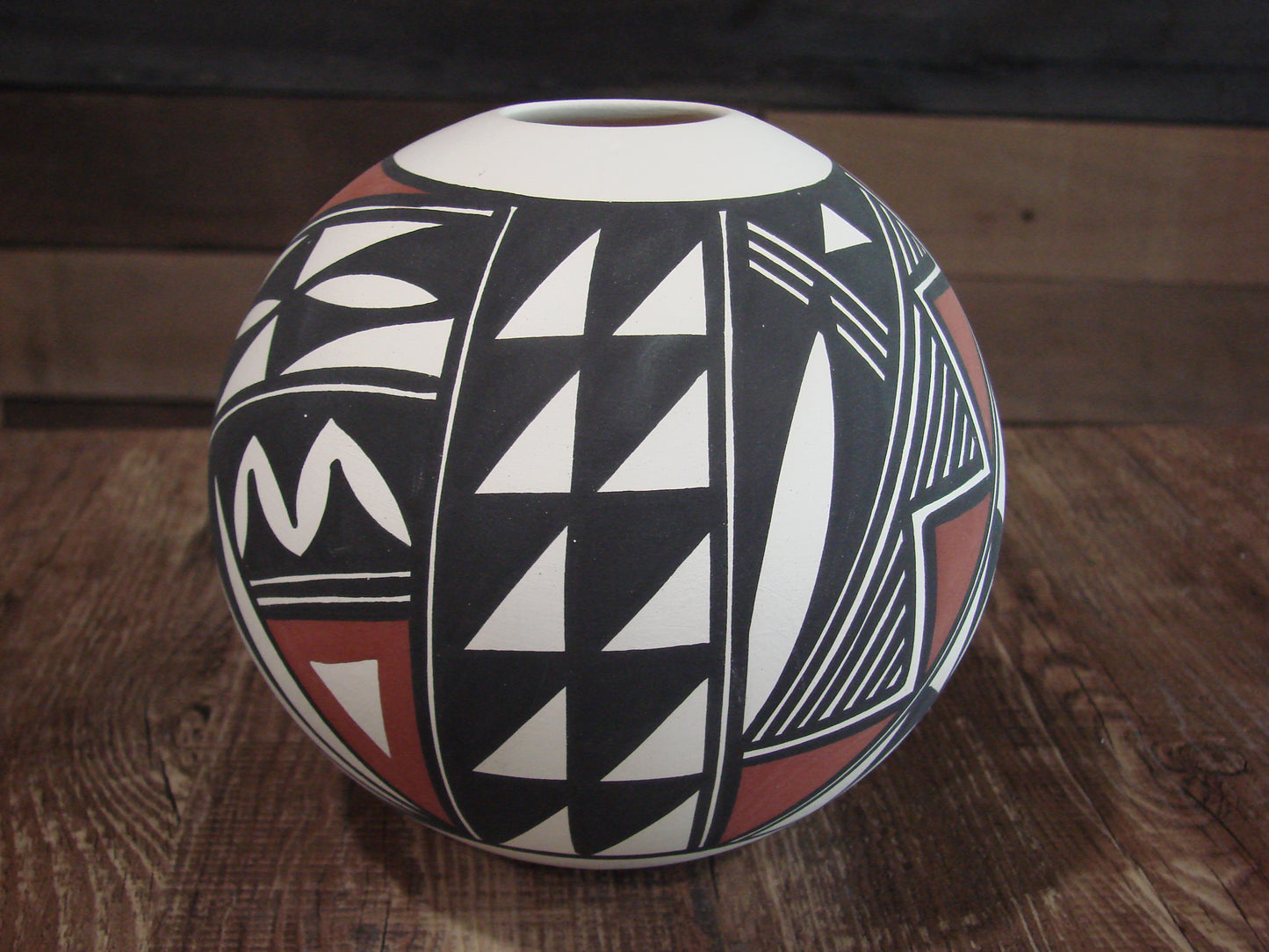 Native American Acoma Fine Line Hand Painted Pottery by Victorino