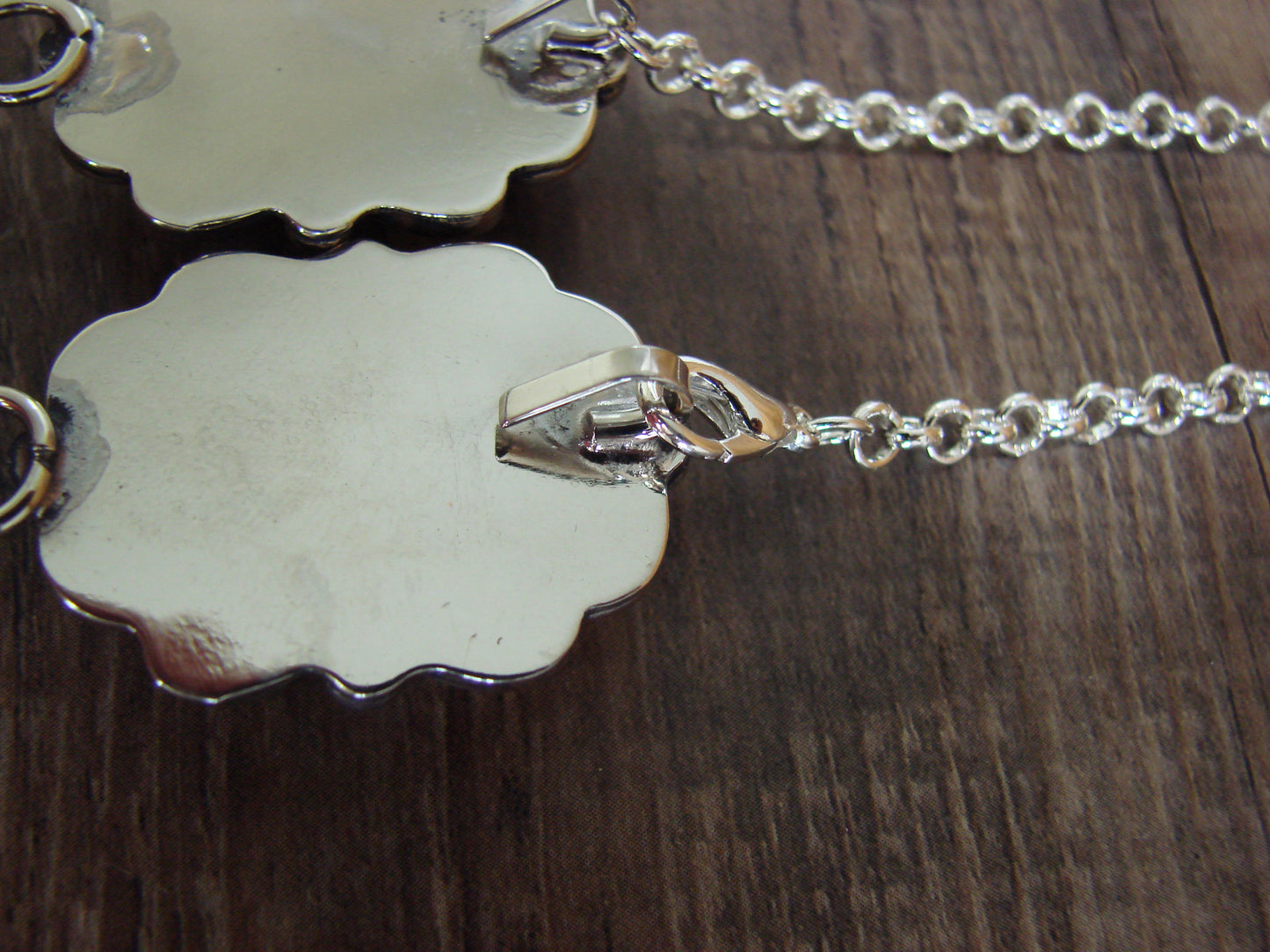 Navajo Indian Nickel Silver & Onyx Link Necklace Signed Cleveland