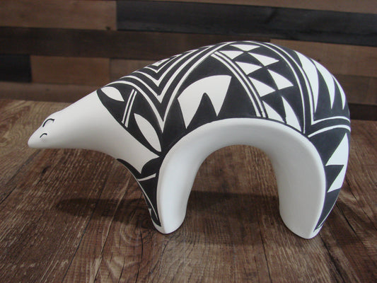 Native American Hand Painted Acoma Bear Pottery by Kuutimaitsa