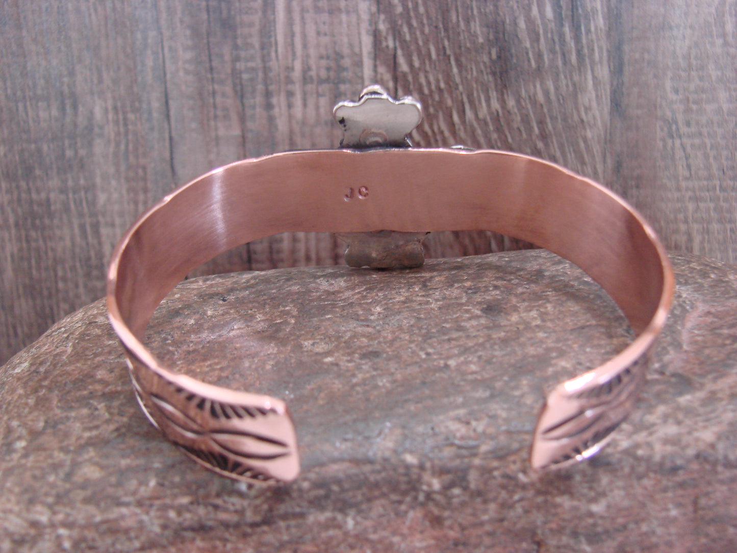 Native American Copper & Turquoise Bracelet by Cleveland