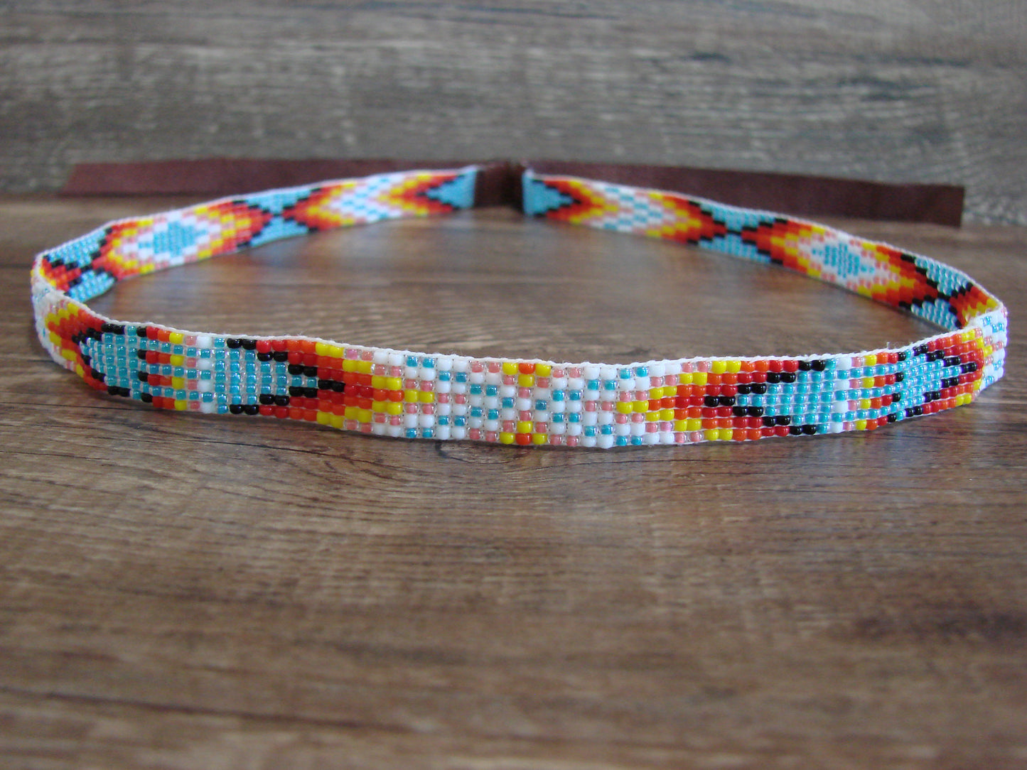 Navajo Indian Hand Beaded 1/2" Hat Band by Cleveland