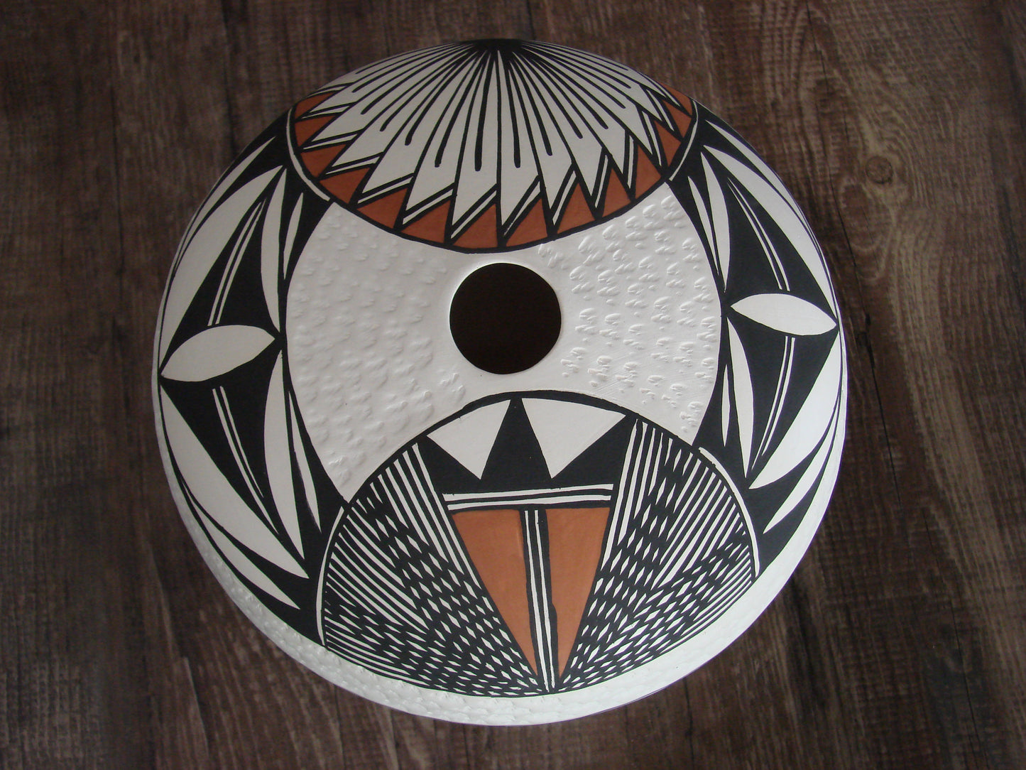 Native American Fine Line Hand Coiled & Hand Painted Pottery by B. Garcia