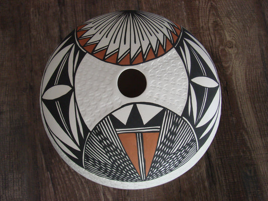 Native American Fine Line Hand Coiled & Hand Painted Pottery by B. Garcia