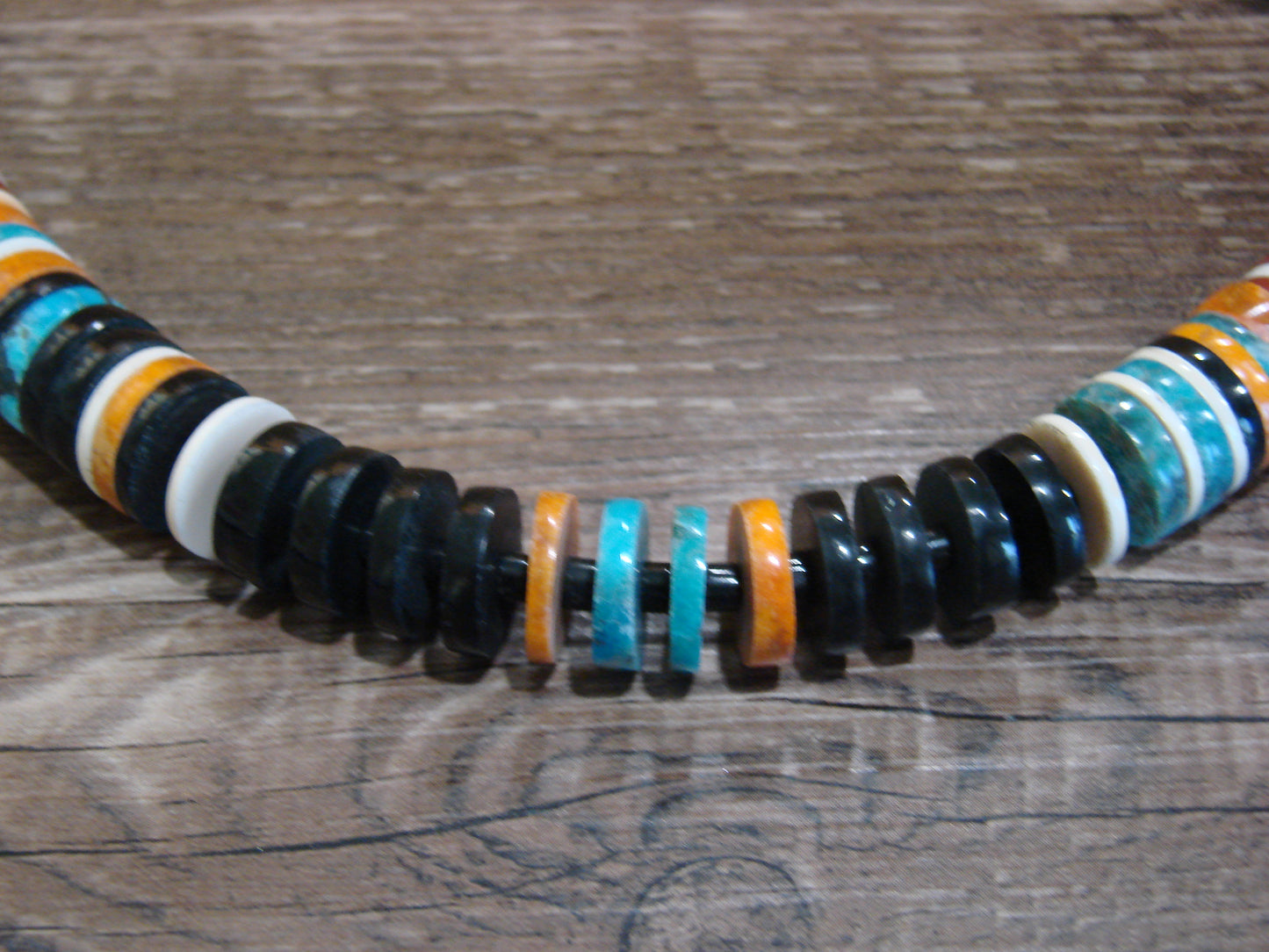 Native American Multi Stone 22" Heishi Necklace by Calabaza