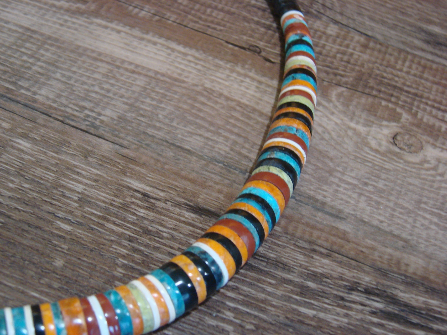 Native American Multi Stone 22" Heishi Necklace by Calabaza