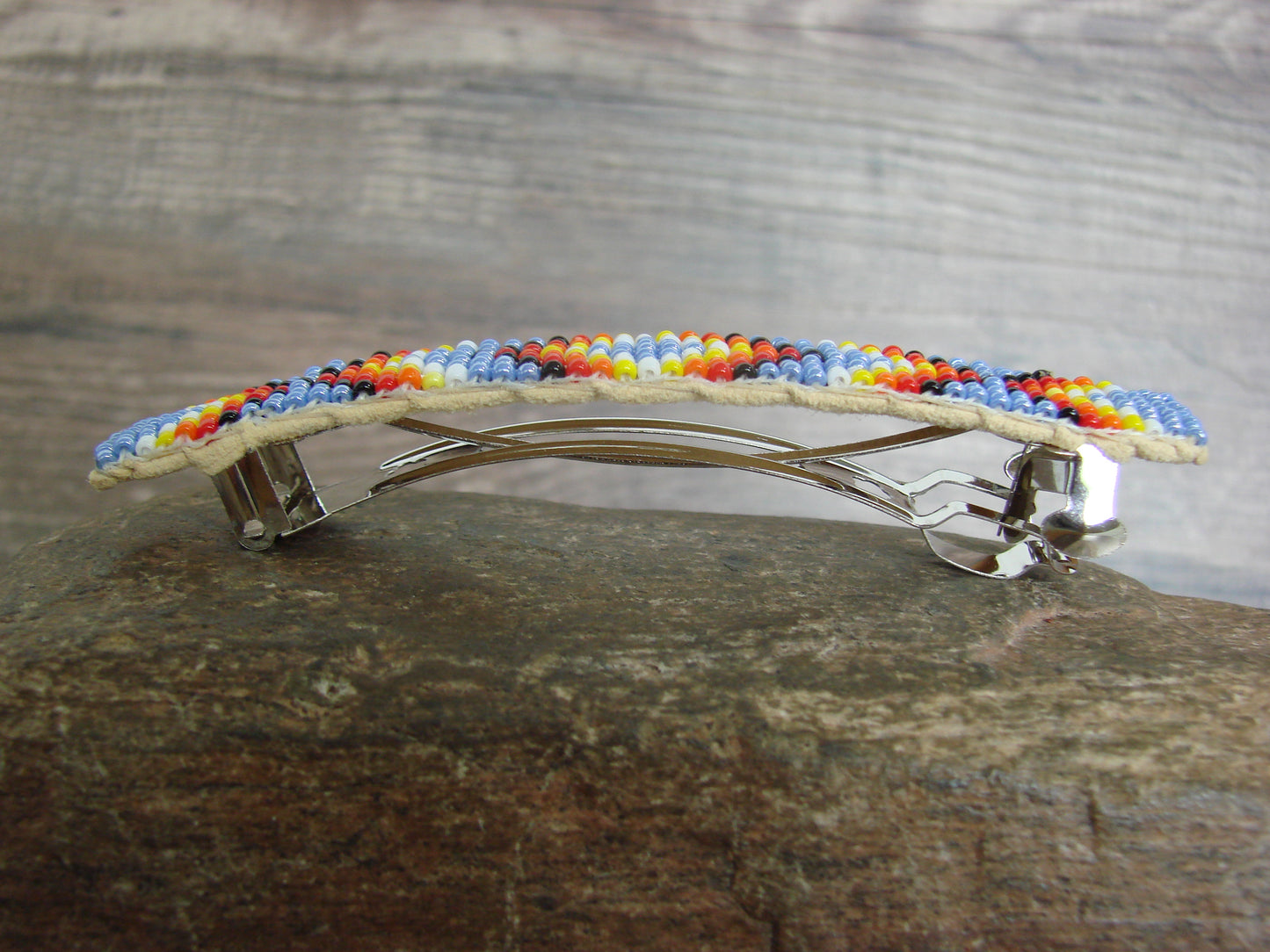 Native American Hand Beaded Hair Barrette by Cleveland
