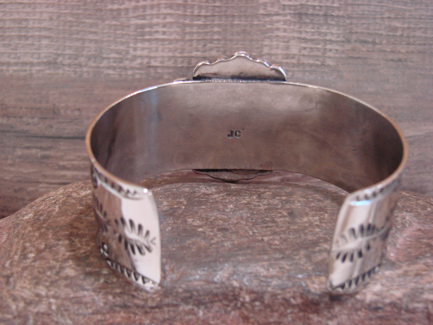 Native American Nickel Silver & Turquoise Bracelet by Cleveland