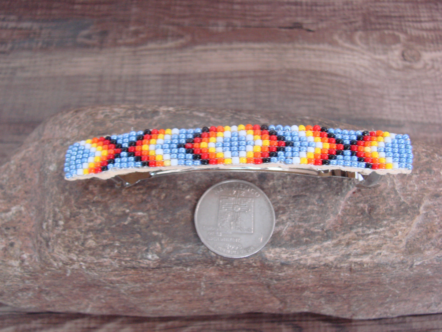 Native American Hand Beaded Hair Barrette by Cleveland