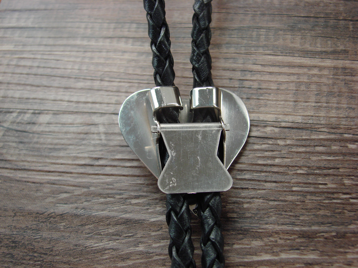 Native American Sterling Silver & Turquoise Heart Bolo Tie by Skeets