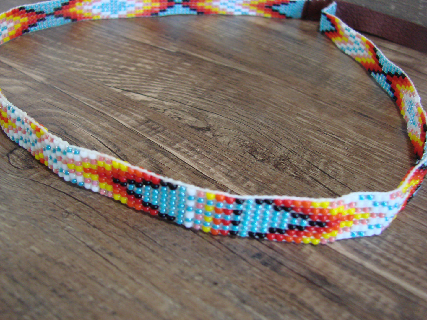 Navajo Indian Hand Beaded 1/2" Hat Band by Cleveland