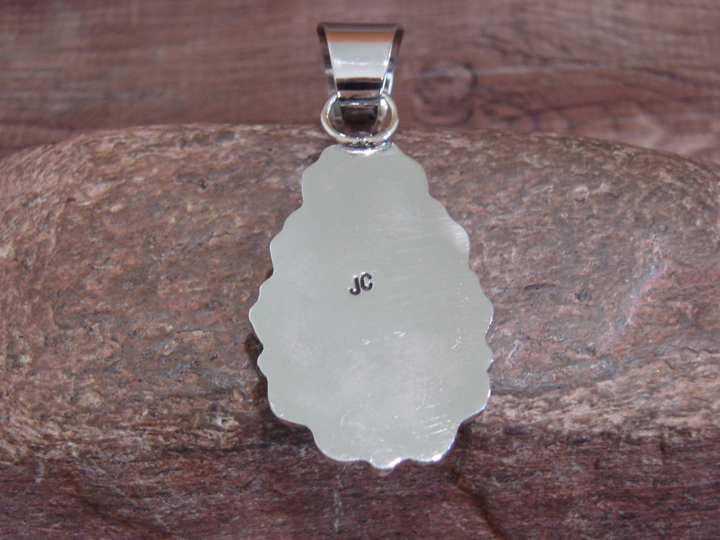 Native American Navajo Nickel Silver & Turquoise Pendant - Cleveland