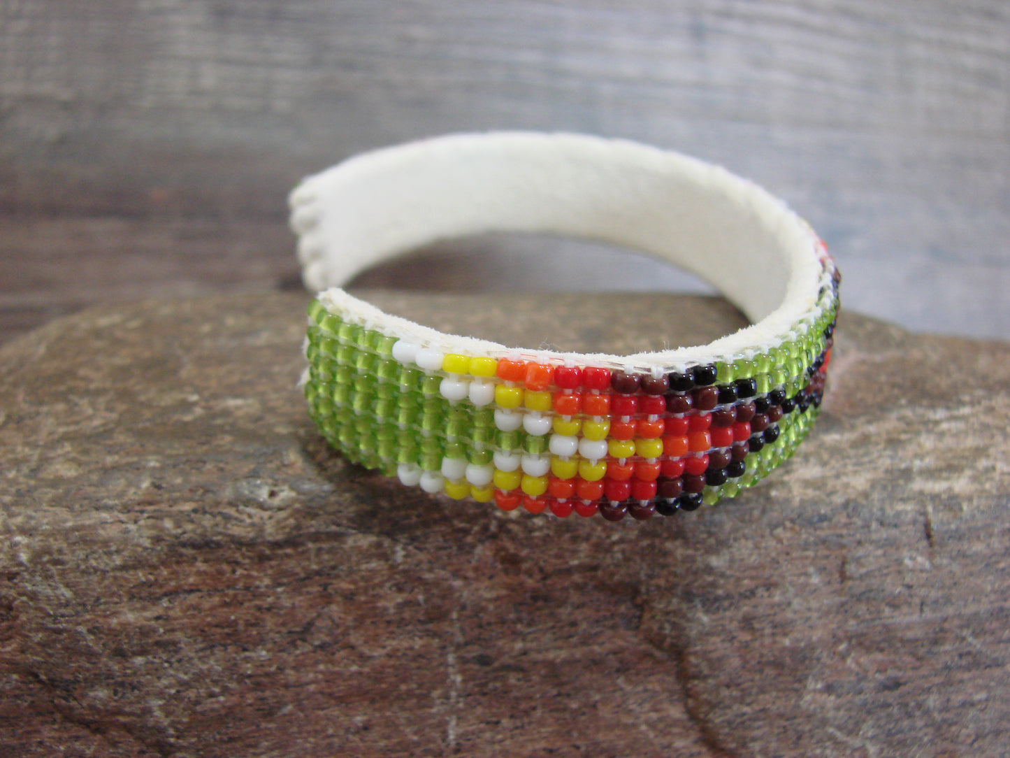 Native American Navajo Indian Hand Beaded 1/2" Bracelet by Cleveland