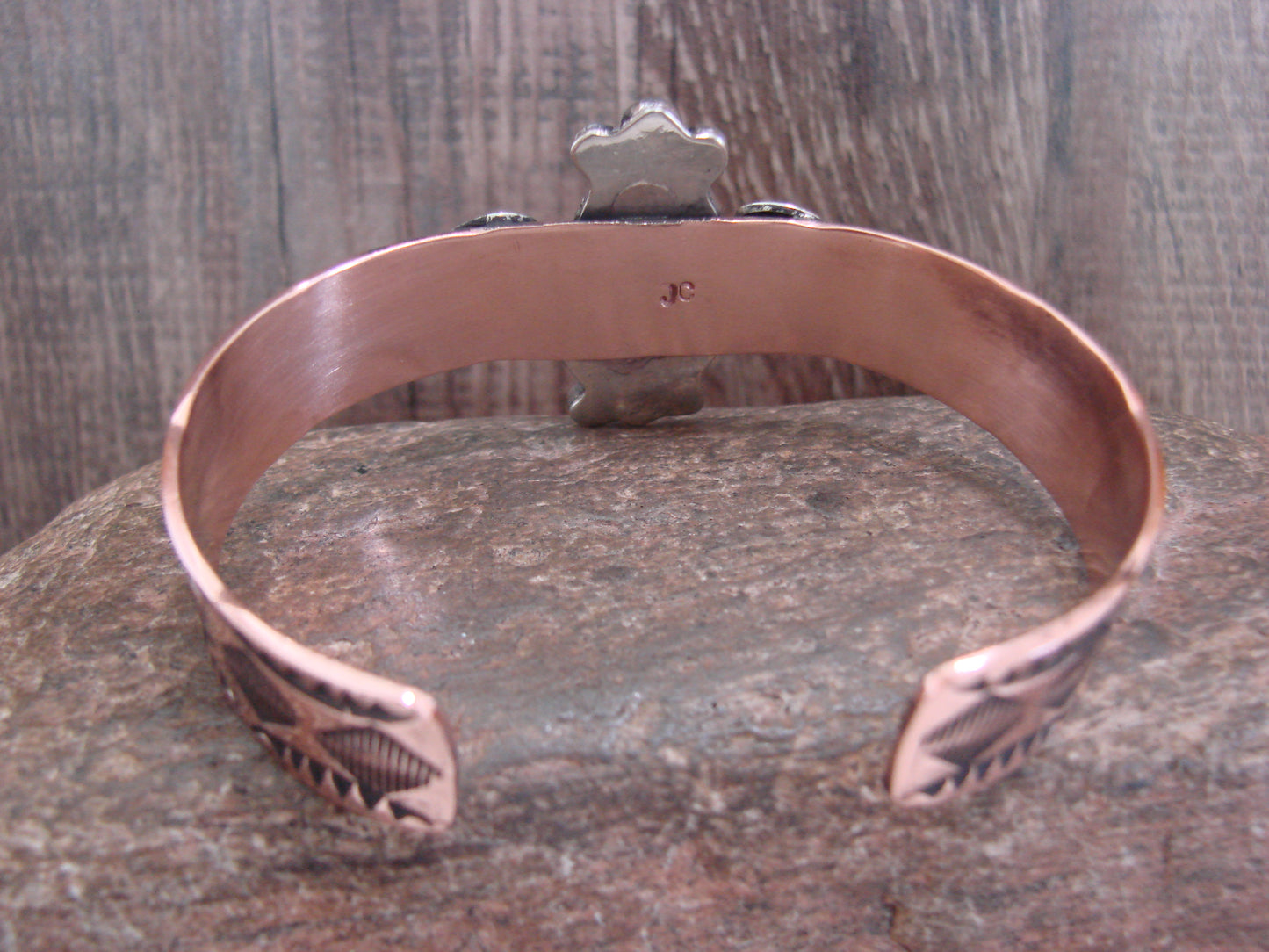 Native American Copper & Turquoise Bracelet by Cleveland