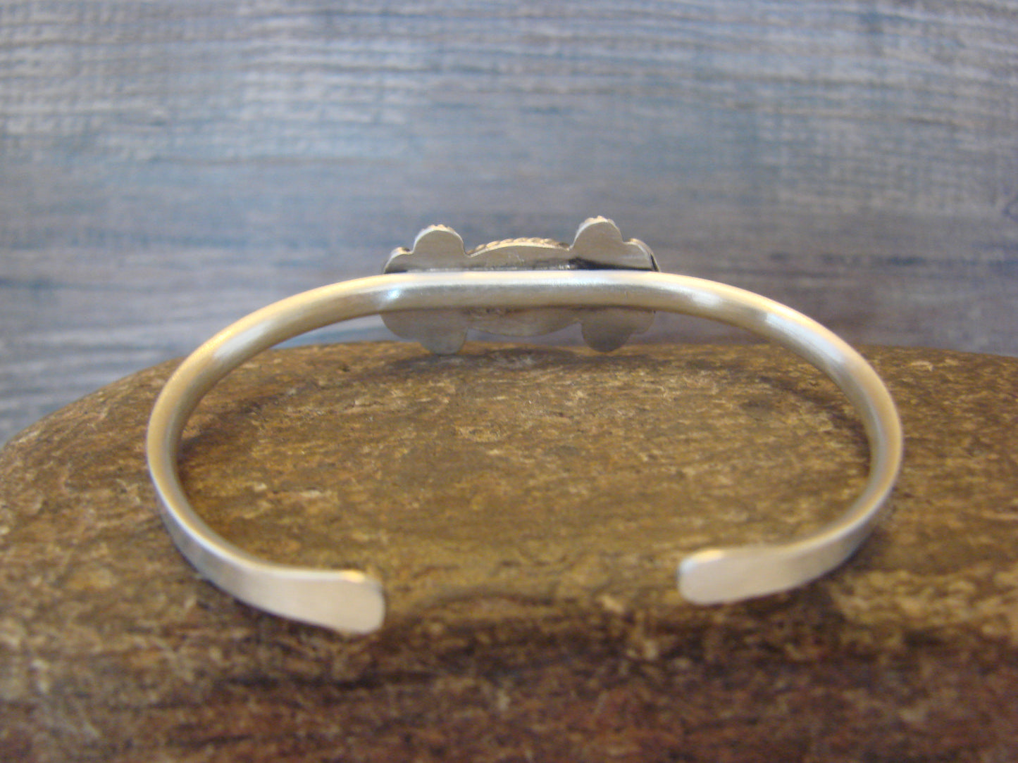 Small Native American Sterling Silver & Sonoran Turquoise Bracelet