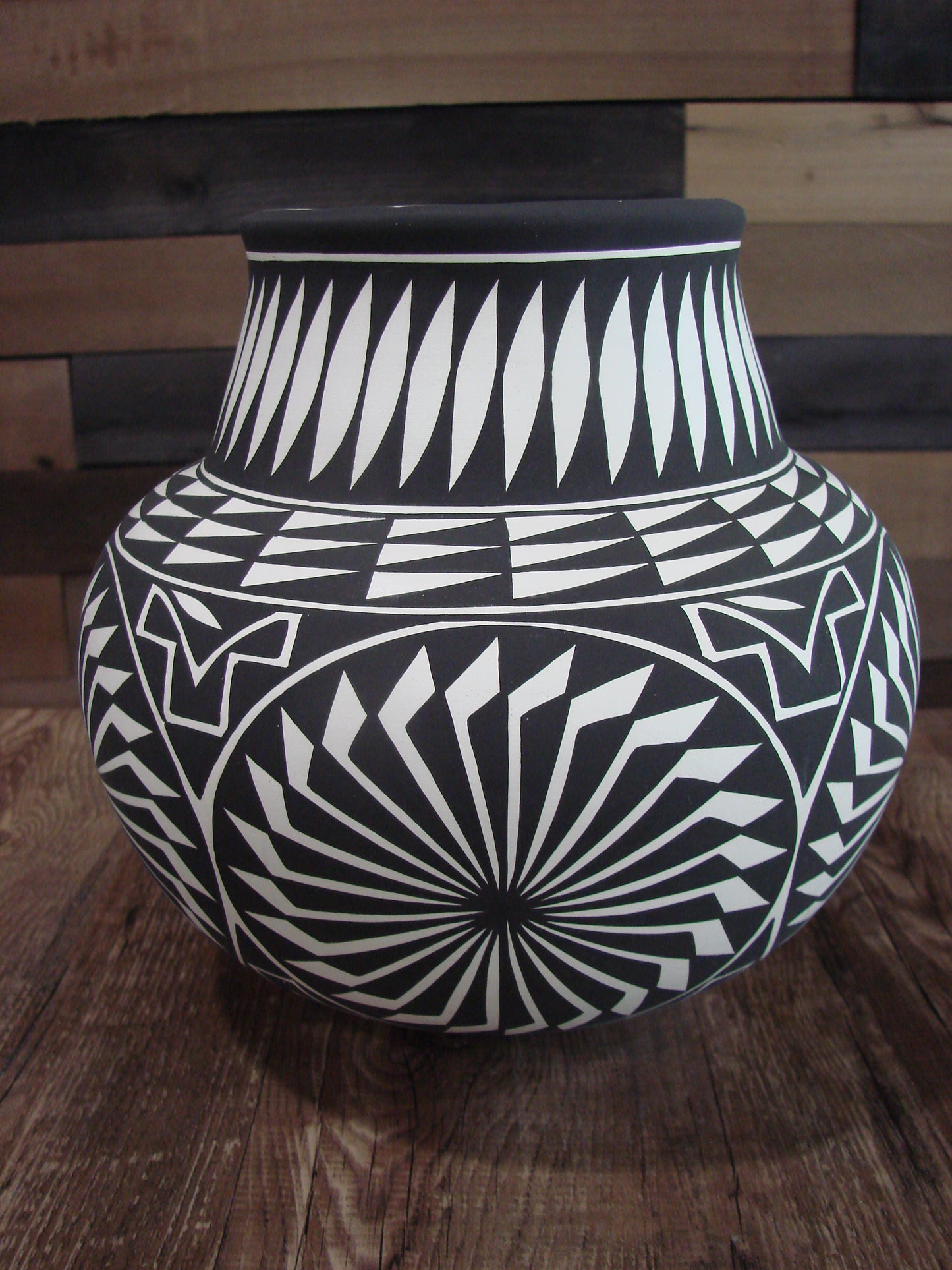 Native American Acoma Fine Line Hand Painted Pottery by K Victorino