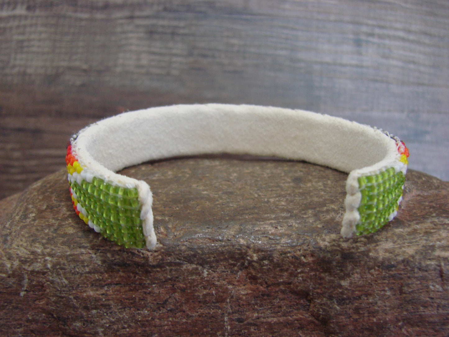 Native American Navajo Indian Hand Beaded 1/2" Bracelet by Cleveland